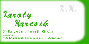 karoly marcsik business card