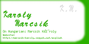 karoly marcsik business card